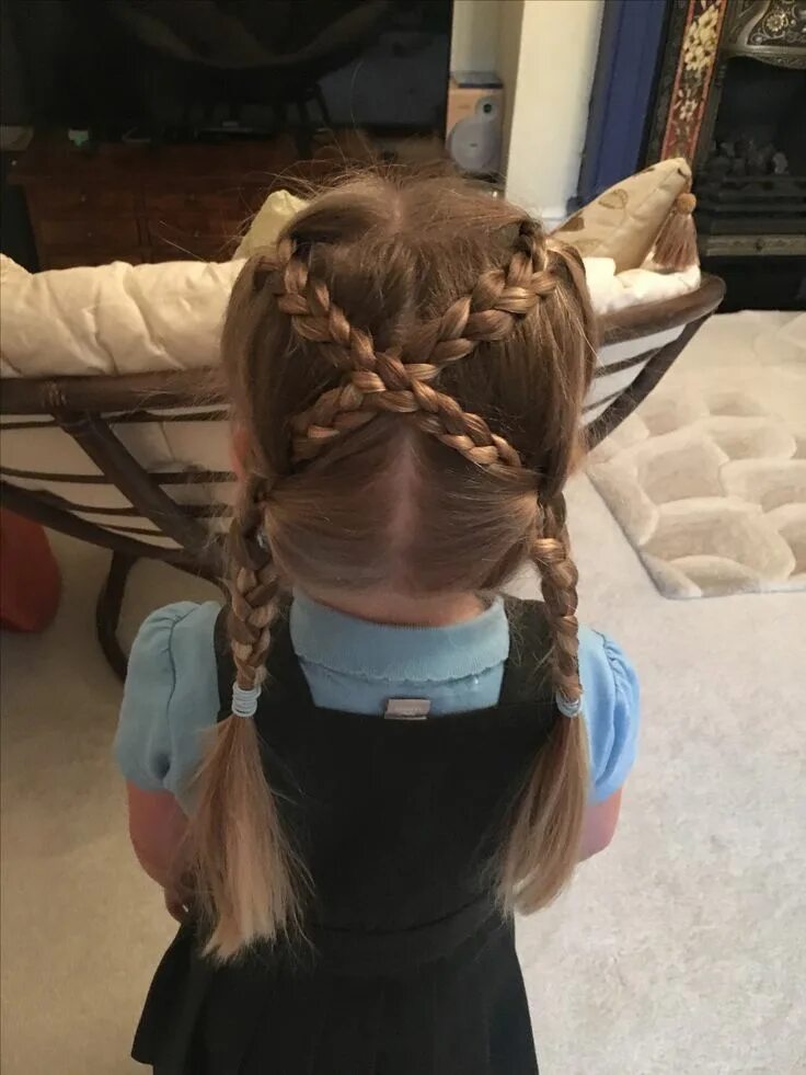 Прически в школу пинтерест Criss cross plaits for school. Flower girl hairstyles, Hair styles, Girl hairsty