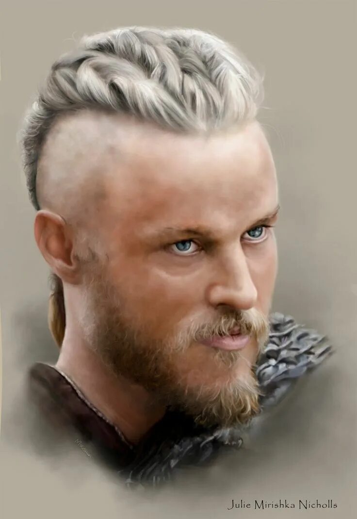 Прически в скандинавском стиле мужские Ragnar Lothbrok Travis Fimmel by mirishka10 on DeviantArt Tatoua, Tutoriel dessi