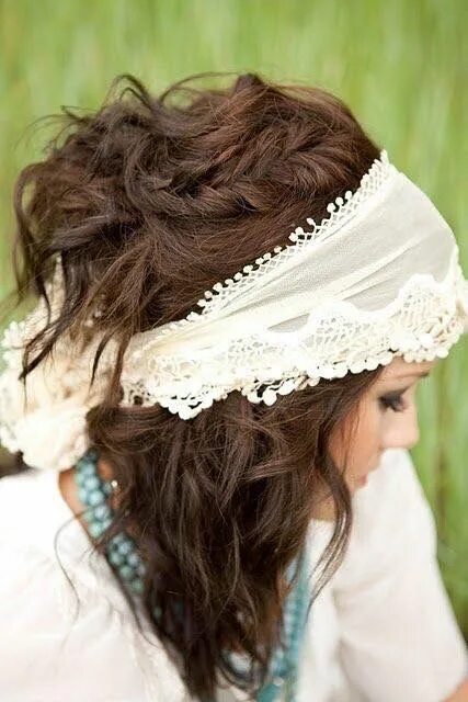 Прически в стиле бохо на средние Pin by Diane Keller on Hats, Headbands & Hairwear Hippie hair, Hair styles, Boho