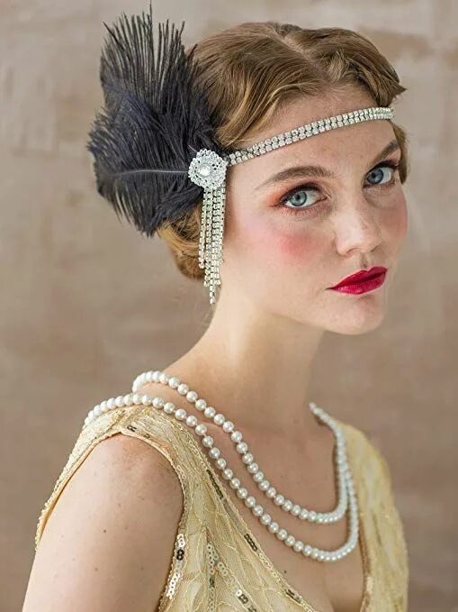 Прически в стиле гэтсби женские 1920s Flapper Headband, Gatsby Headpiece, Wigs Flapper hair, Headpiece hairstyle