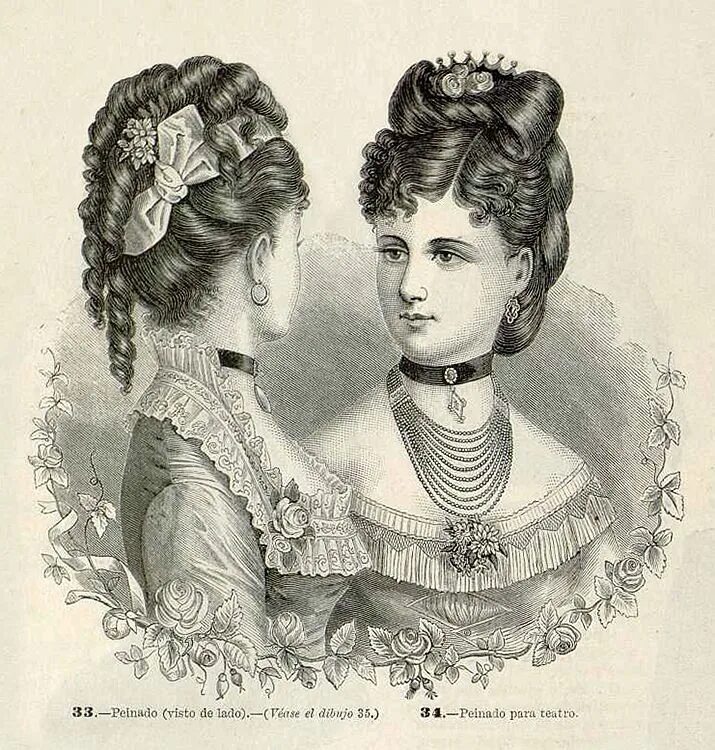 Прически во времена пушкина женские 1877. La moda elegante ilustrada. Peinados Victorian hairstyles, Historical hair