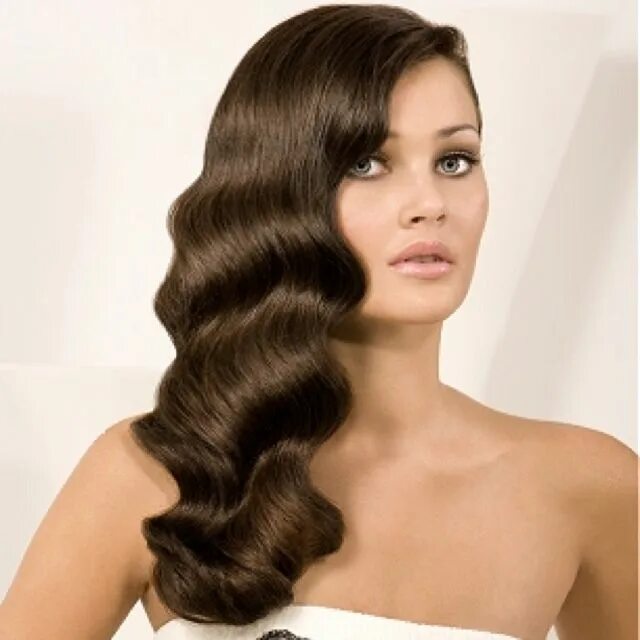 Прически волны на длинные волосы фото Long glamorous finger wave curls for bride. I do! Finger wave hair, Wedding hair