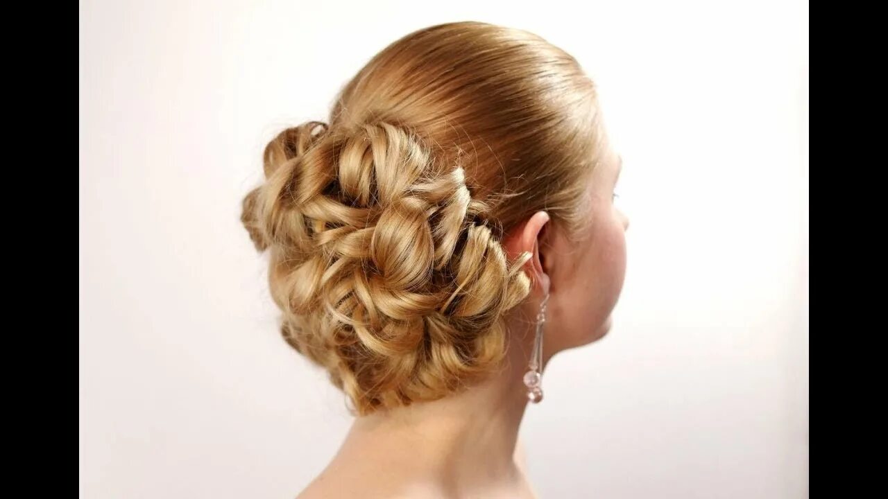 Прически волос видео Wedding prom hairstyles for long hair. - YouTube