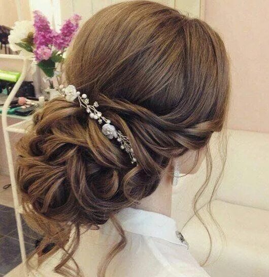 Прически волос выпускной фото Pin on PEINADOS Wedding hair and makeup, Hair styles, Long hair styles