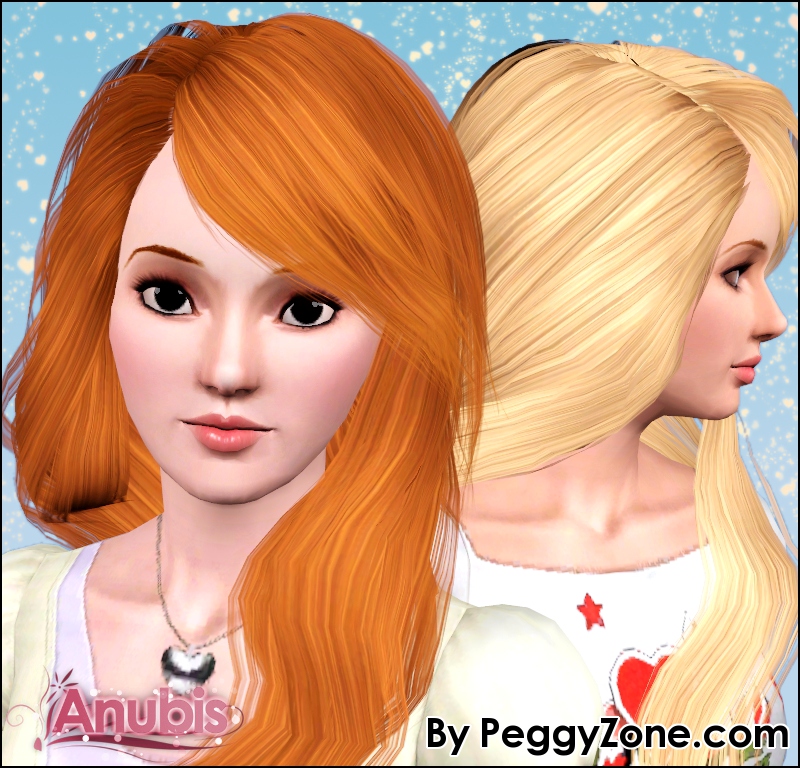 Прически все мечтают Simple sleek hairstyle Peggy`s 530 retextured by Anubis - Sims 3 Hairs