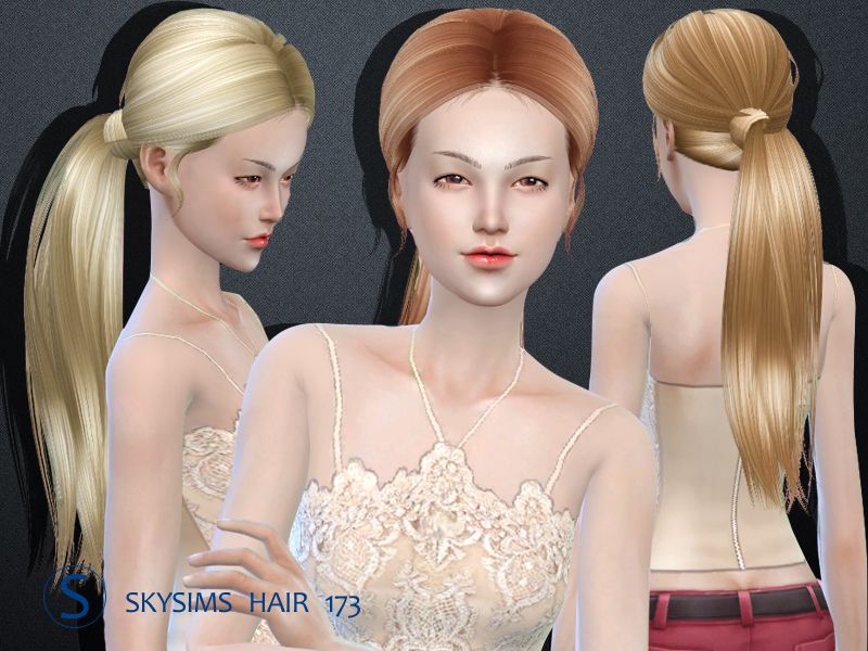 Прически все мечтают Butterflysims: Skysims Hair 173 - Sims 4 Hairs Sims 4