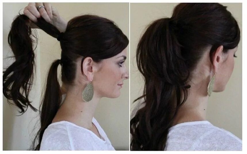 Прически вытянутые волосы Двухъярусный конский хвост Long hair styles, Hair knot, Ponytail hairstyles