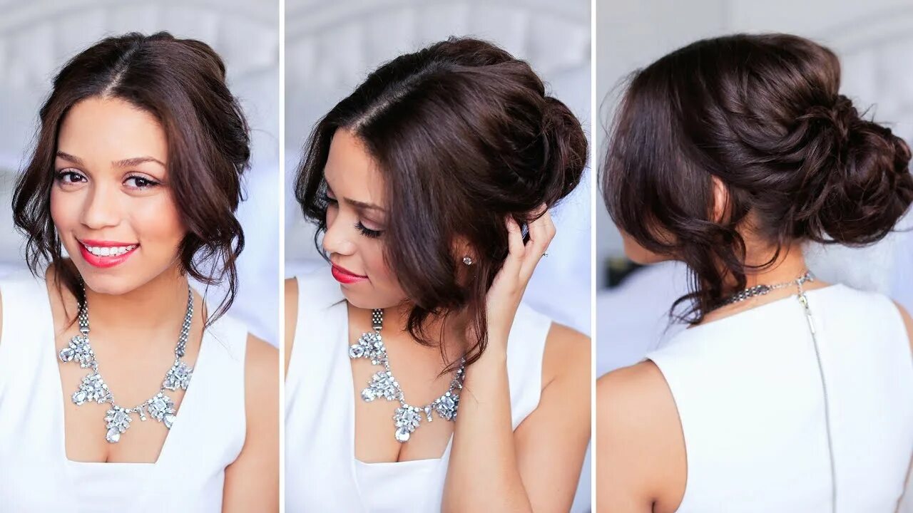 Прически закрывающие Twisted Updo Hairstyle - YouTube