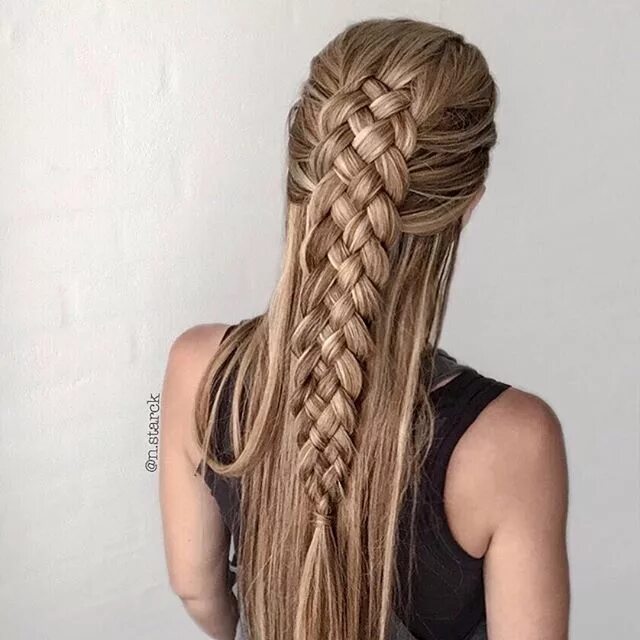 Прически заплетать на длинные Hairinspiration on Instagram: "Half-Up, Half-Down Five Strand" Cool braid hairst