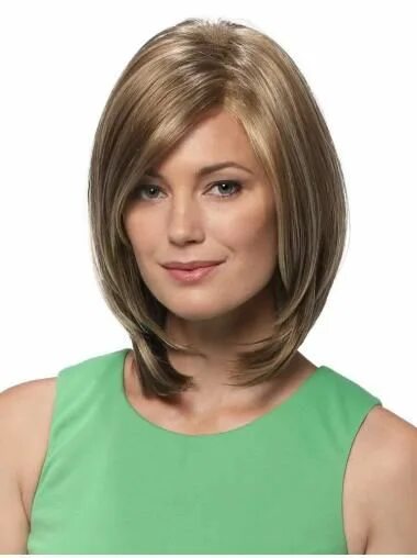 Прически женские на средние волосы круглое Straight Top Bobs Lace Wigs Layered bob hairstyles, Short hair styles, Bobs hair