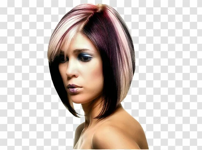 Прически женские окрашивание Hairstyle Bob Cut Short Hair Human Color - Highlighting Transparent PNG