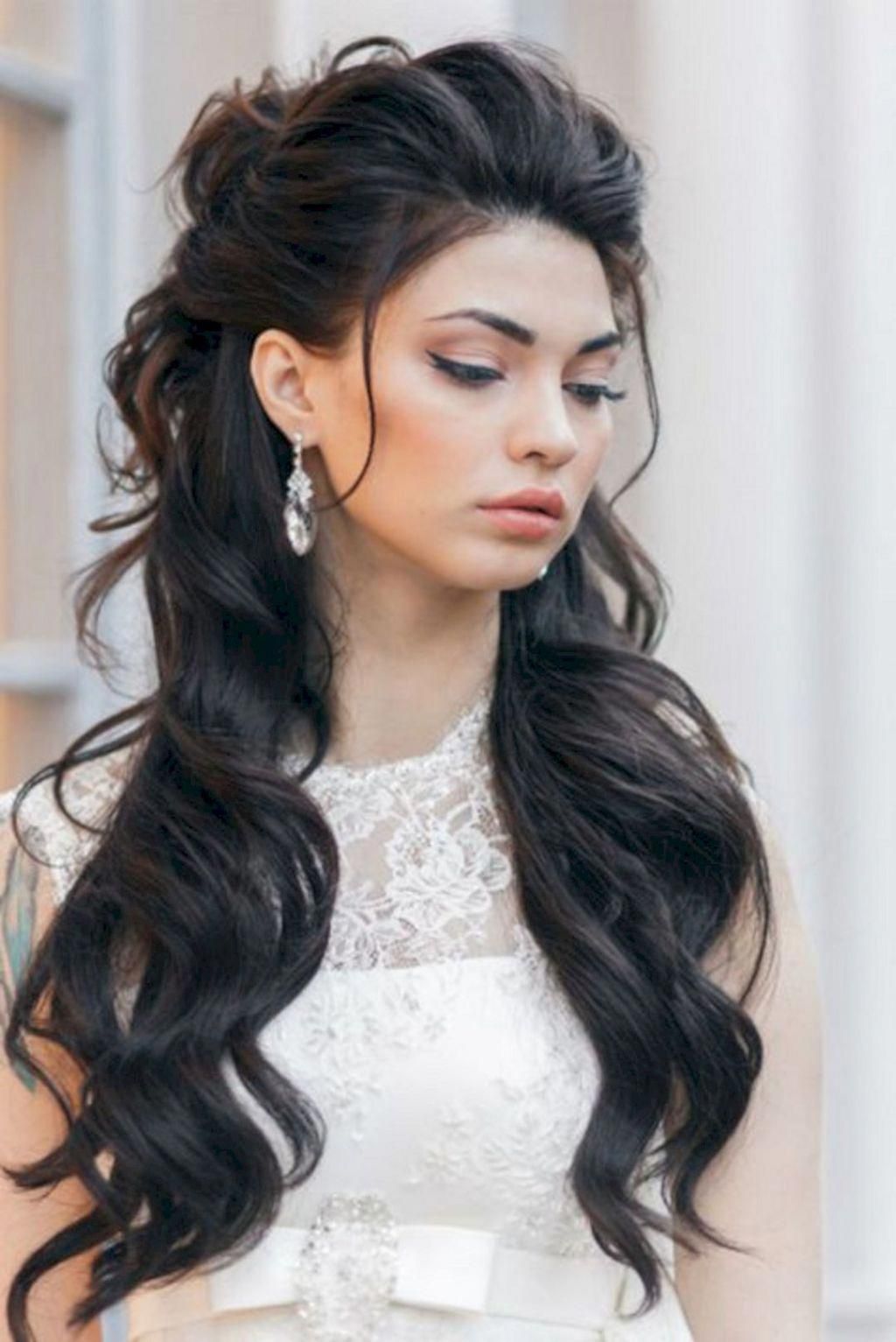 Прически женские распущенные Perfect Half Up Half Down Wedding Hairstyles Trends no 57 #CurlyHairstylesTrends