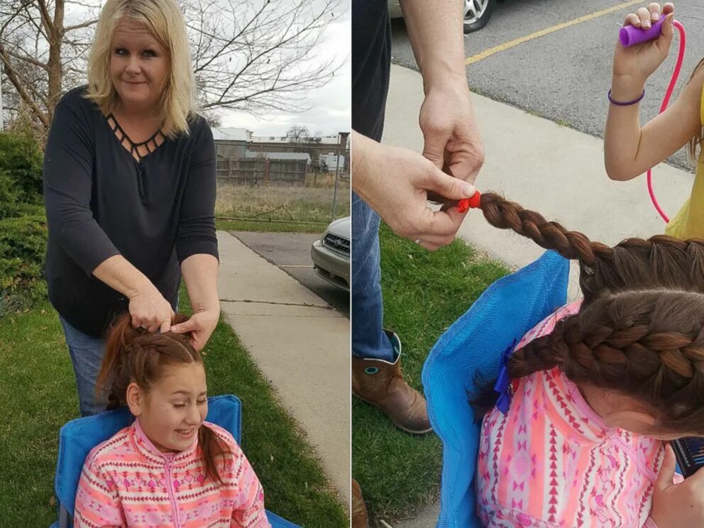 Прическу отрезала прическа отстой School bus driver braids hair every morning for student who lost her mother - AB