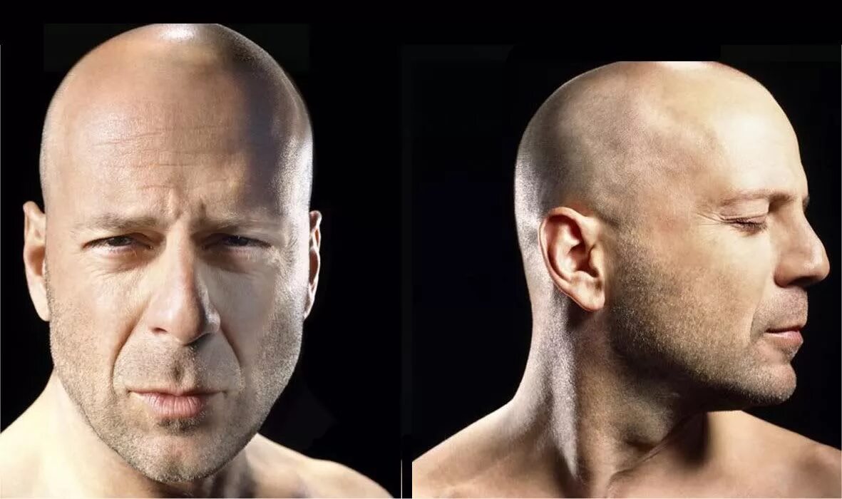 Приделать лицо к фото Bruce Willis Profile Shot * /r/photoshopbattles Human face, Life drawing referen