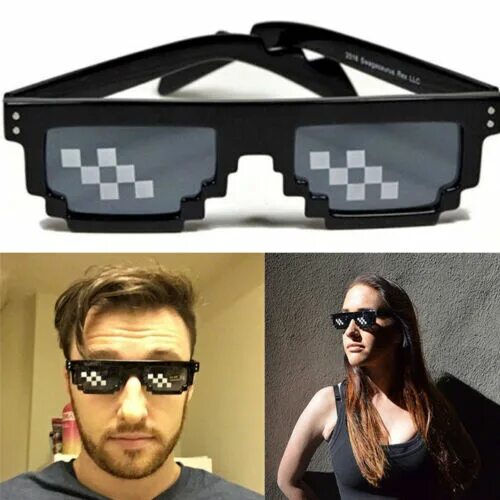 Приделать очки к фото Sonnenbrille Unisex Thug Life Glasses 8 Bit Pixel Deal With IT Sunglasses Brille