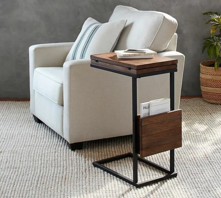 Придиванный столик в стиле лофт Allen Rectangular Extending C-Table (12") Furniture, C table, Coffee table