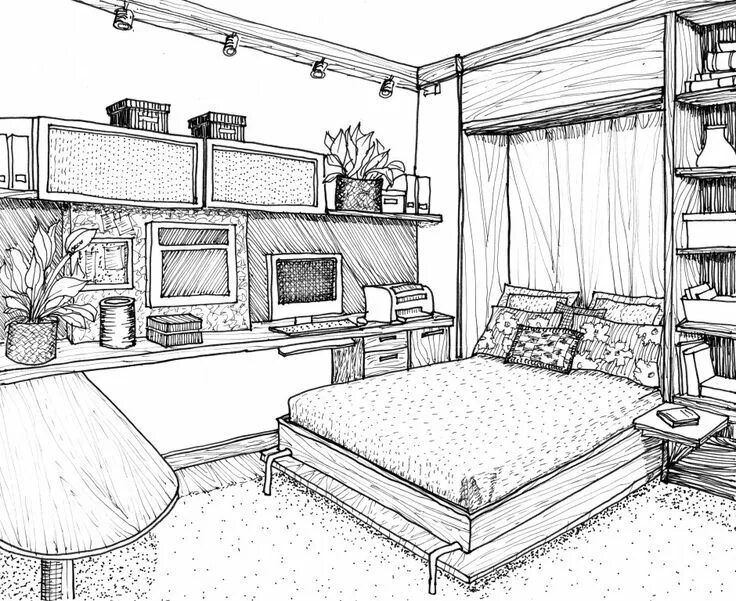 Придумать интерьер комнаты Bedroom Drawing Ideas Simple Design 1 On Living Room Simple Home Design Interior