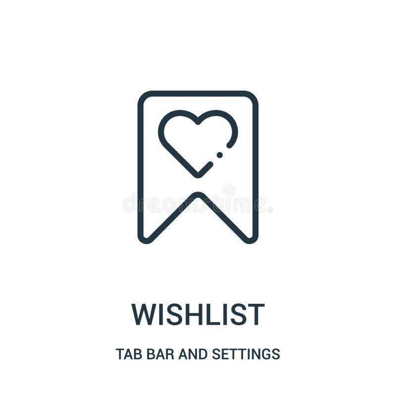 Прием самодельные Wishlist Icon Vector from Tab Bar and Settings Collection. Thin Line Wishlist Ou