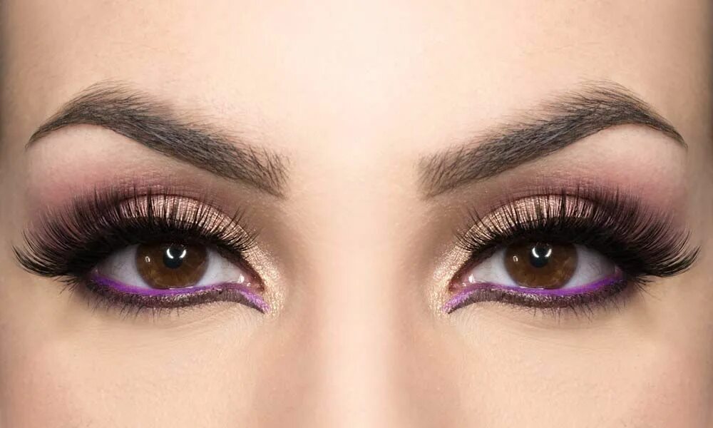 Прием в макияже глаз Brown and purple graphic make-up for a spectacular look! Trucco occhi, Trucco gr