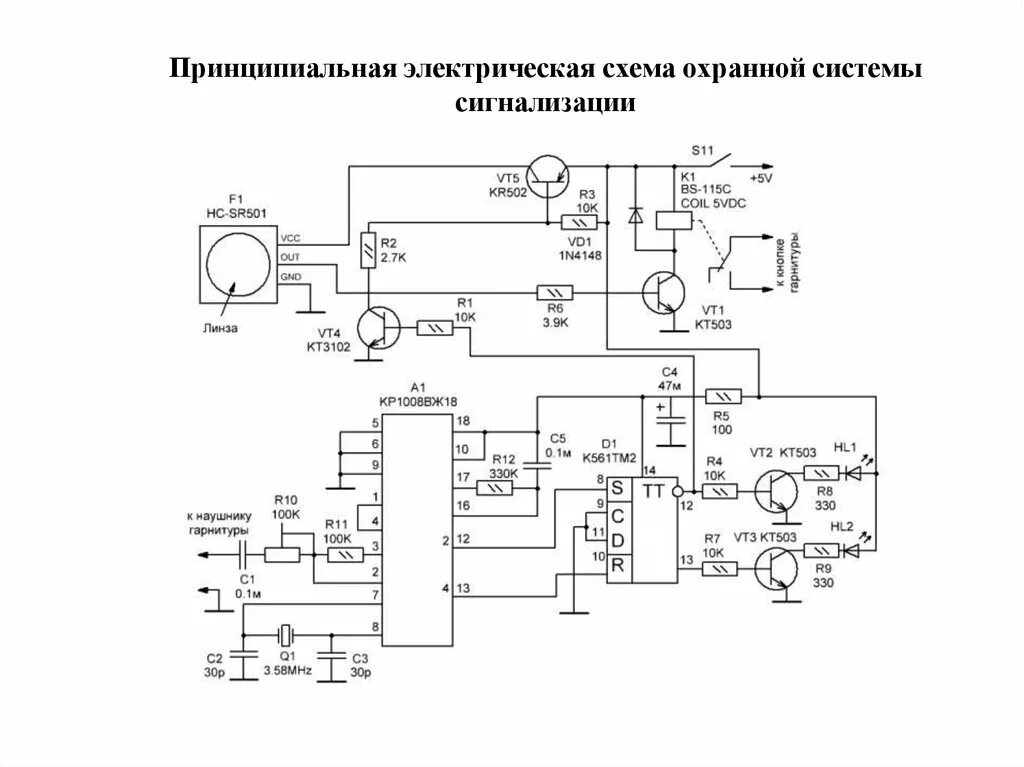 Приемник охранной сигнализации rr 2r схема подключения Разработка охранного устройства на базе датчика движения" - презентация онлайн