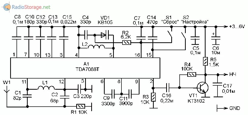 Приемники фм своими руками схемы УКВ-FM радиоприемник с кнопочной настройкой (TDA7088T)