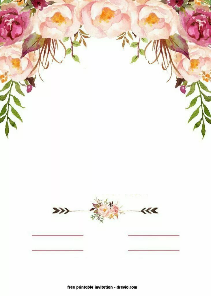 Приглашение красивое оформление Pin on Шаблоны для пригласительных Flower baby shower invites, Baby shower flowe