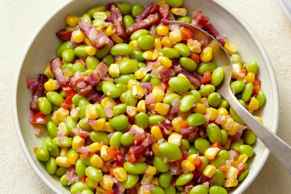 Приготовить бобы рецепты с фото Quick and Easy Fall Sides Succotash recipe, Edamame succotash, Food network reci