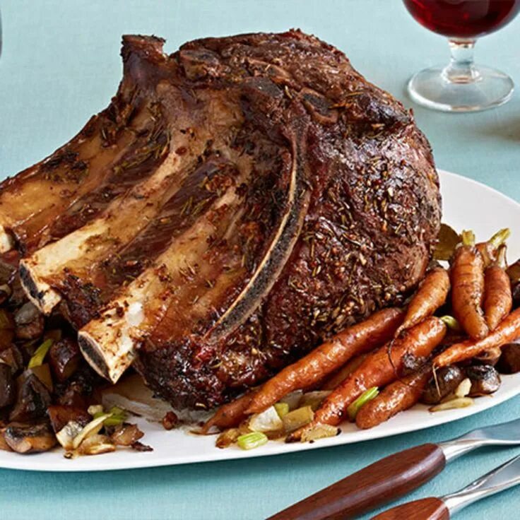 Приготовить говядину в духовке с фото Standing Rib Roast Recipe Food network recipes, Rib roast recipe, Rib recipes