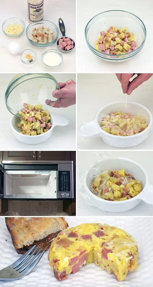 Приготовить просто и быстро фото Making A Microwave Breakfast Casserole Microwave breakfast, Microwave cooking re