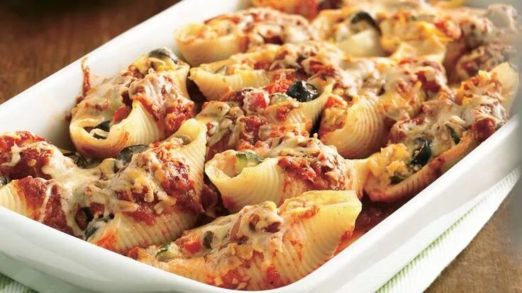 Приготовить ракушки с фаршем фото рецепт Cheese- and Vegetable-Stuffed Shells Recipe Recipes, Healthy recipes, Meals