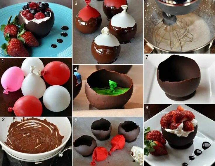 Приготовить своими руками в домашних условиях Lekker en simpel Chocolate bowls, Chocolate bowls with balloons, Chocolate bowl