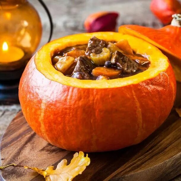 Приготовить тыквы фото Ragoût aux châtaignes en coque de potiron Recette Plat d automne, Idées de citro