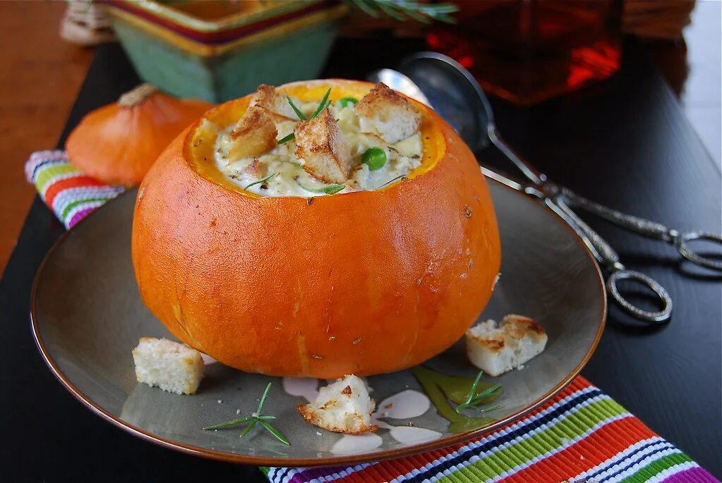 Приготовить тыквы вкусное фото Stuffed Pumpkin #2 Baked pumpkin stuffed with chicken, toa. Flickr