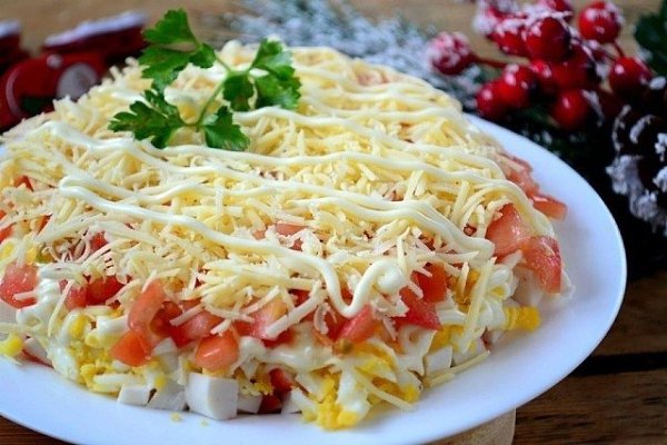 Приготовить вкусный салат фото Вкуснeйший сaлamик с кpaбoвыми пaлoчкaми