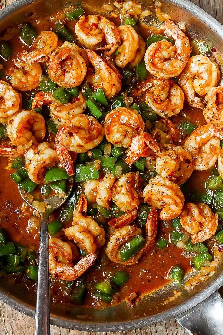 Приготовление блюд фото рецепты Easy Jerk Shrimp Skillet Shrimp recipes easy, Spicy recipes, Stuffed peppers