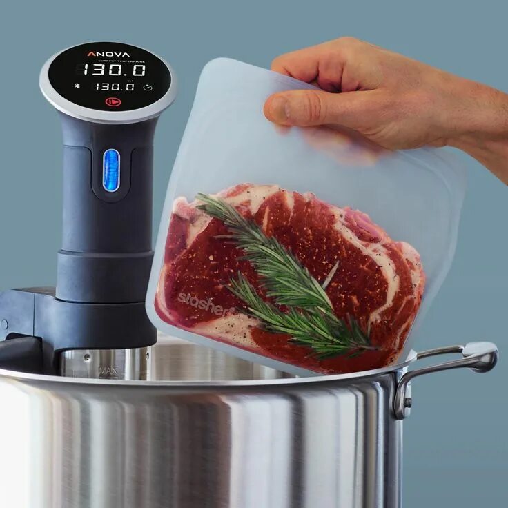 Приготовление мяса в сувиде рецепт с фото Meet the Anova Reusable Silicone Bag by stasher Sous vide cooking, Sous vide rec