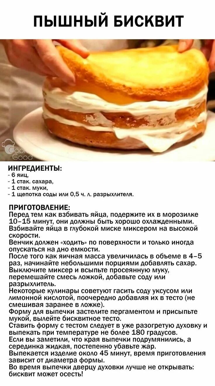 Приготовление тортов рецепты фото Пышный бисквит Kochen und backen rezepte, Kochrezepte, Rezepte