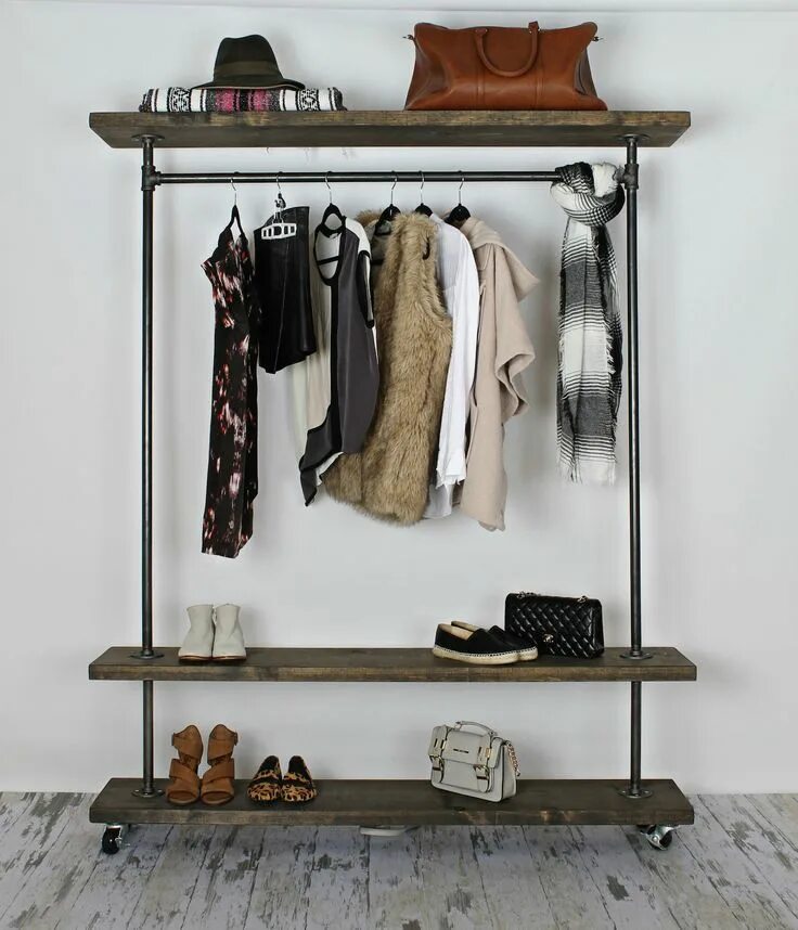 Прихожая из труб в стиле лофт Rack City Maverick Industrial Industrial clothing rack, Shelf clothing rack, Clo