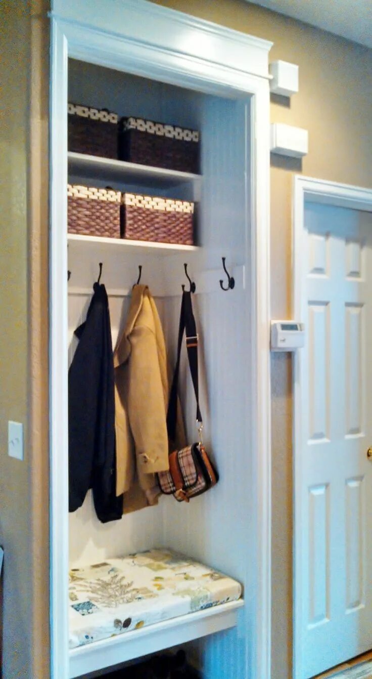 Прихожая кладовка фото 10 Sneaky Ways to Fake a Foyer Closet remodel, Closet makeover, Coat closet idea