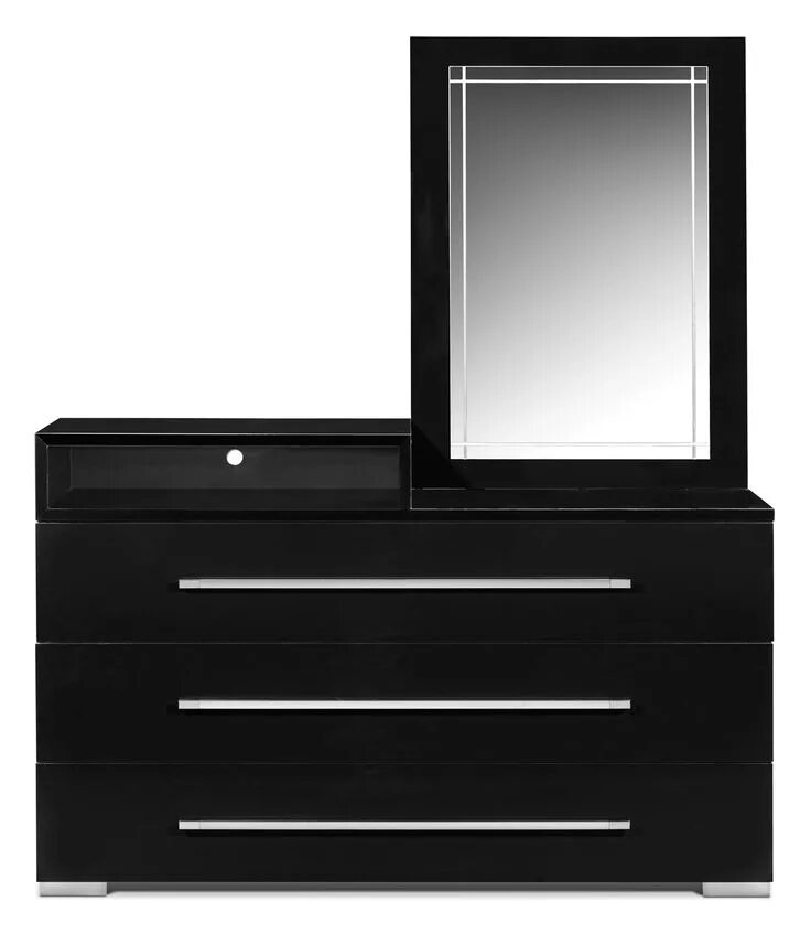 Прихожая комод с зеркалом фото Dimora Dresser and Mirror - Black in 2020 Dresser with mirror, Cheap black dress