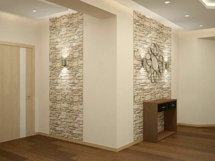 Прихожая отделка стен камнем фото Modern stone wall decorating ideas Living room wall design ideas Stone wall inte