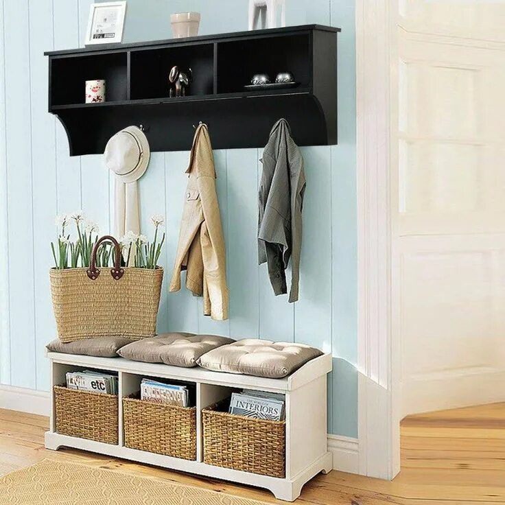 Прихожая с полками фото 48" Hanging Entryway Cubbie Storage Shelf Arredamento ingresso casa, Mobili ingr