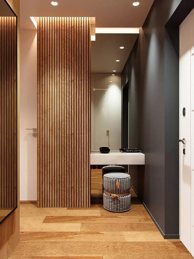 Прихожая с реечными панелями фото Pin auf bathroom inspirations Modernes haus innenarchitektur, Haus innenarchitek