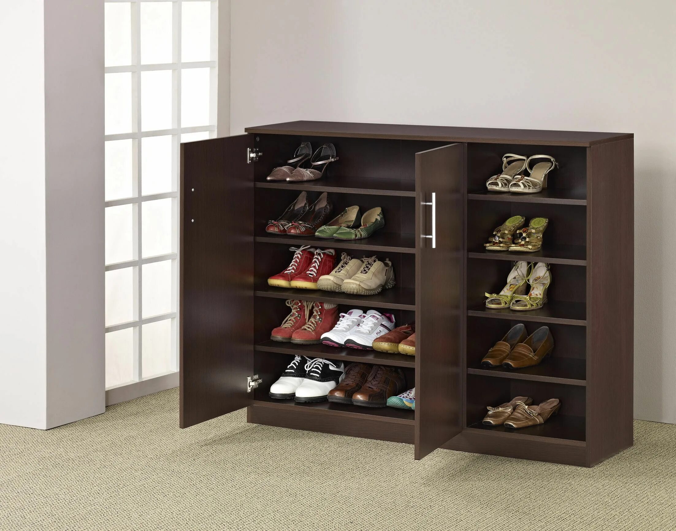 Прихожая со шкафом для обуви фото Hokku Designs Grande Shoe Cabinet Entryway shoe storage, Shoe storage design, Wo