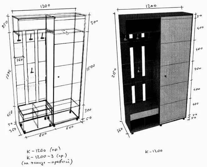 Прихожая своими руками чертежи Мебель для прихожих - в большей степени объект труда дизайнеров, проектирующих м
