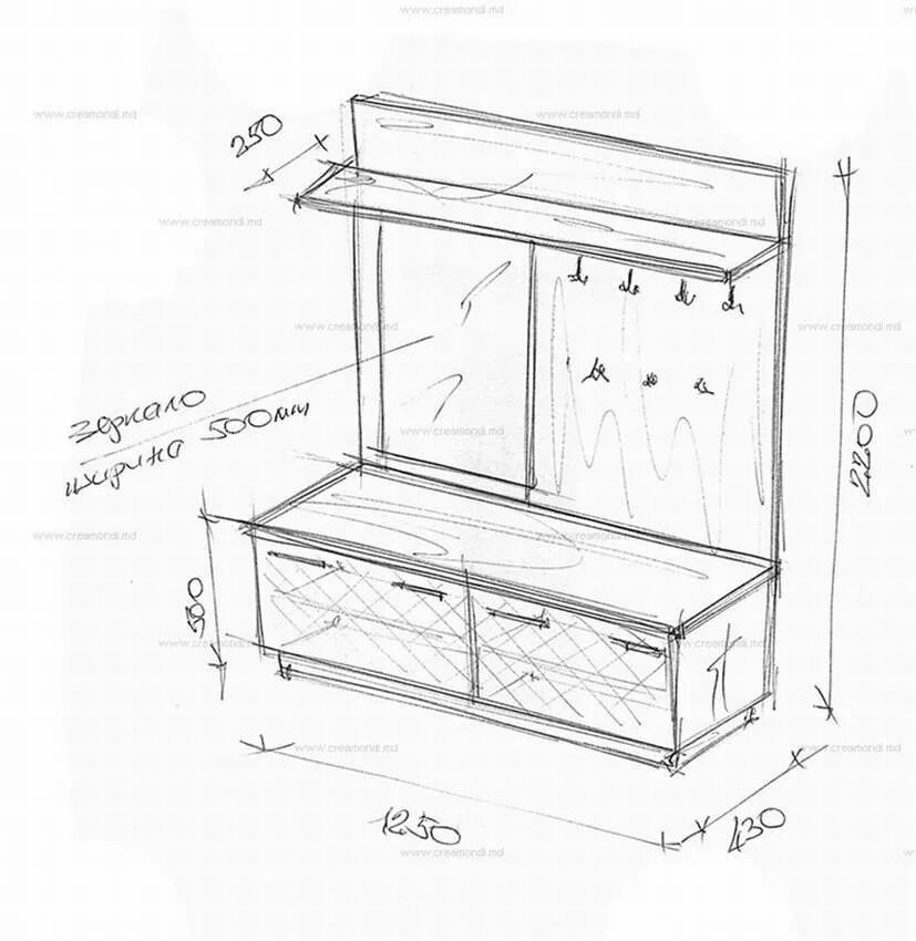 Прихожая своими руками чертежи и схемы Чертежи мебели фото - DelaDom.ru