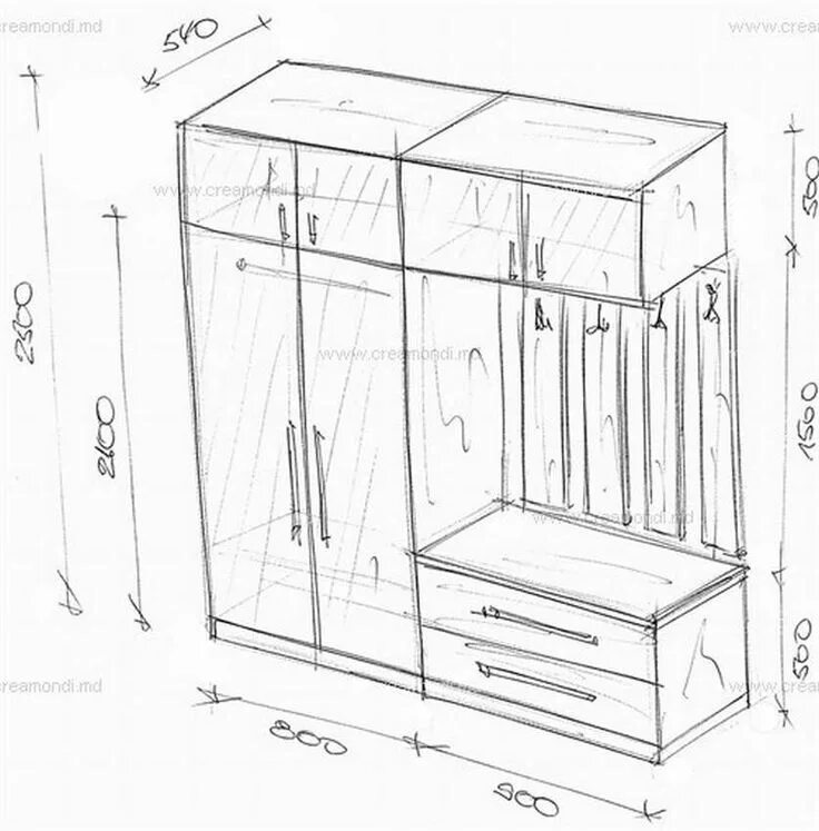 Прихожая своими руками чертежи и схемы фото Шкаф в прихожую эскизы Шкаф в прихожей, Шкаф, Открытый шкаф