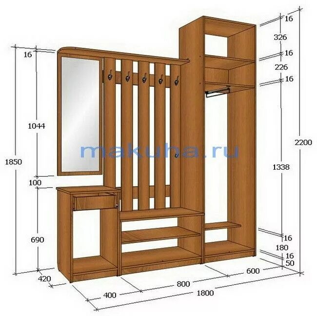 Прихожая своими руками из дерева чертежи Пин на доске idei Шкаф в прихожей, Размеры прихожей, Дом
