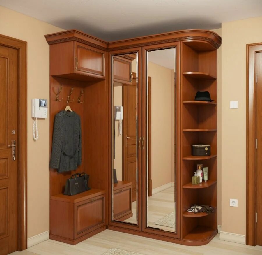 Прихожая угловая фото дизайн Дизайн угловой прихожей в квартире фото Bedroom furniture design, Wardrobe desig