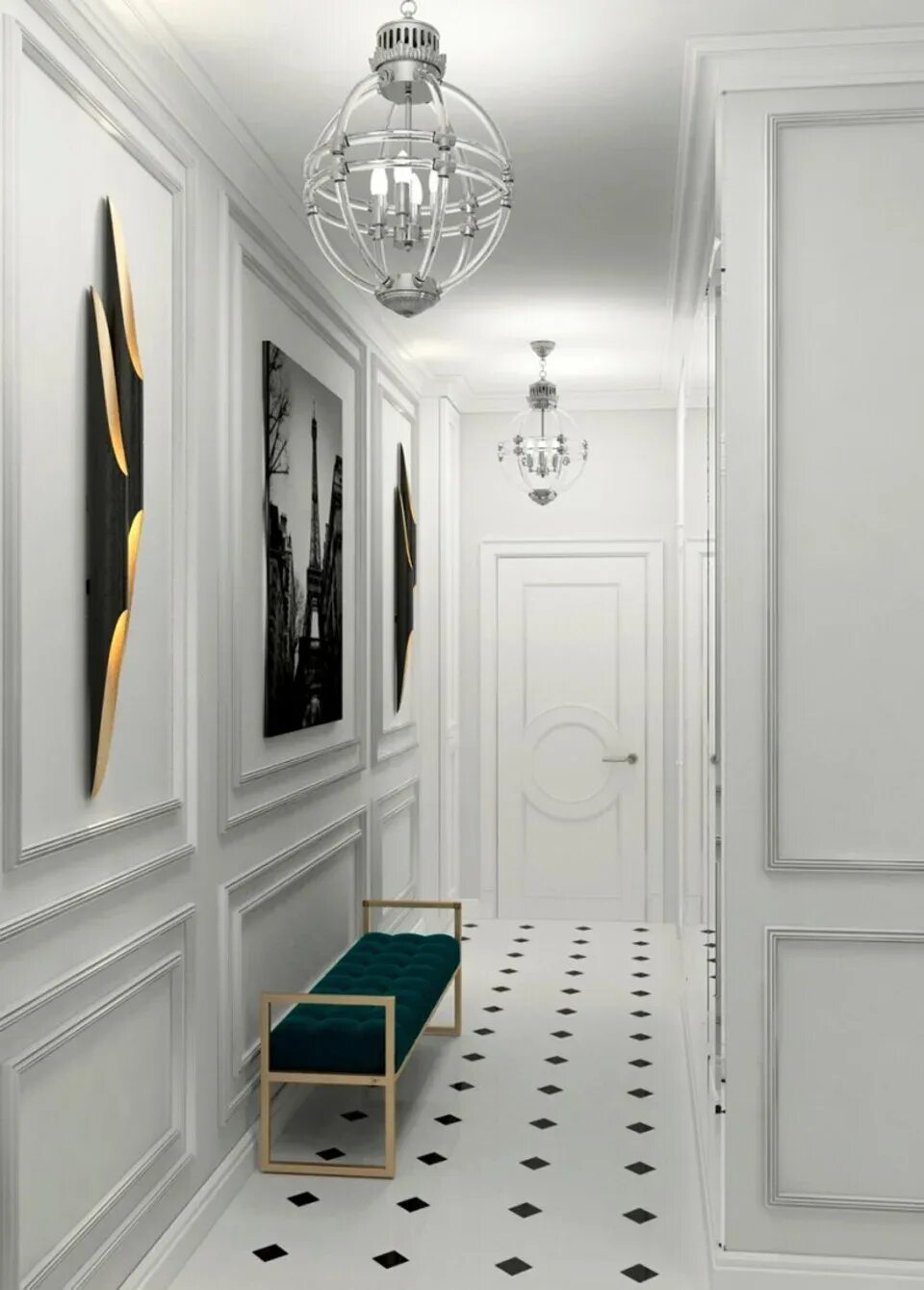 Прихожая в белых тонах интерьер Hallway design white style (47 Photos)